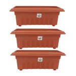 12 Inch Rectangle Plastic Pot - Terracotta Color